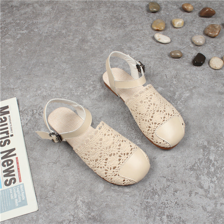 Women's Retro Lace Mesh Hollow Sandals