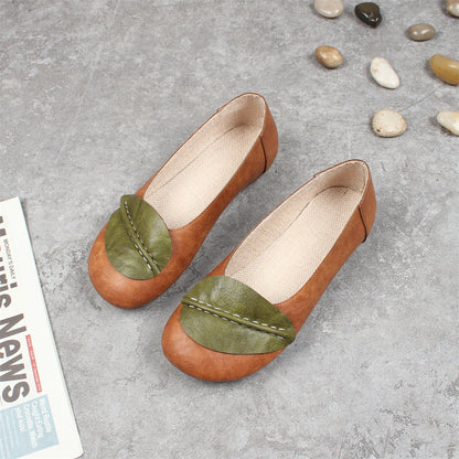 Women's Retro Leaf Casual Round Toe Soft Shoes