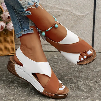 Women's Cross Strap Velcro Sandals
