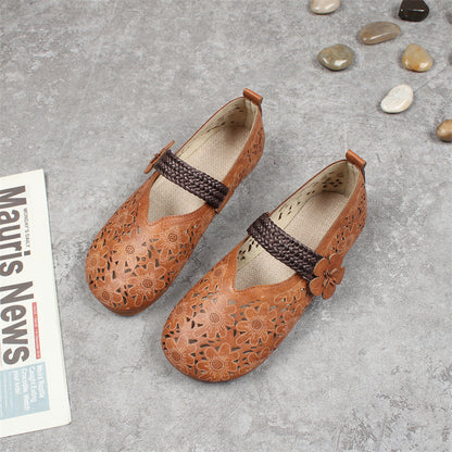 Women's Retro Flat Round Toe Strap Sandals