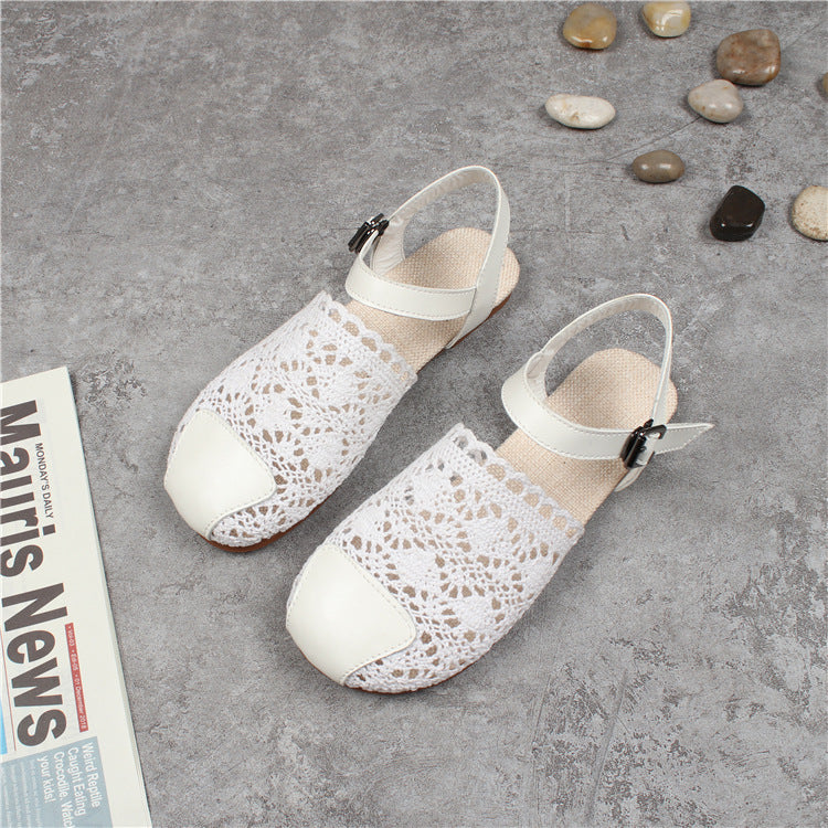 Women's Retro Lace Mesh Hollow Sandals