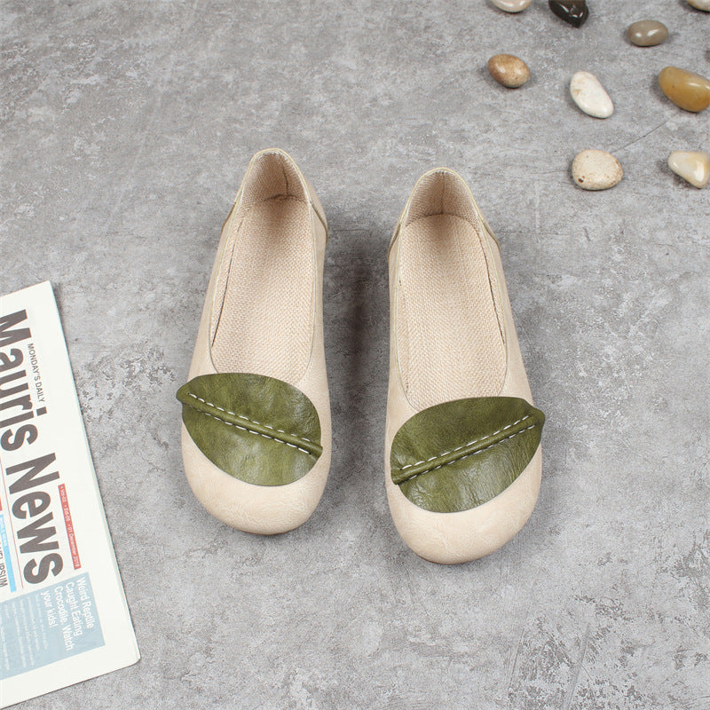 Women's Retro Leaf Casual Round Toe Soft Shoes