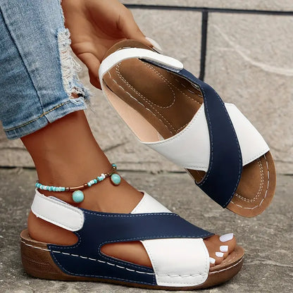 Women's Cross Strap Velcro Sandals