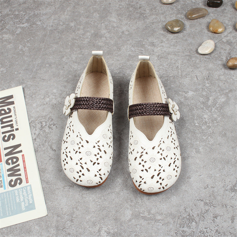 Women's Retro Flat Round Toe Strap Sandals