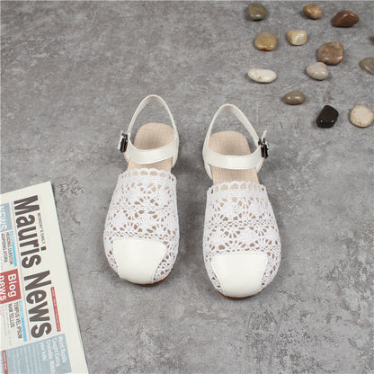 Women's Retro Lace Mesh Hollow Sandals