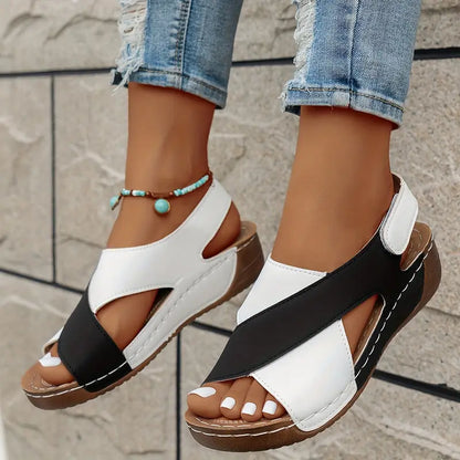 Women's Cross Strap Velcro Sandals