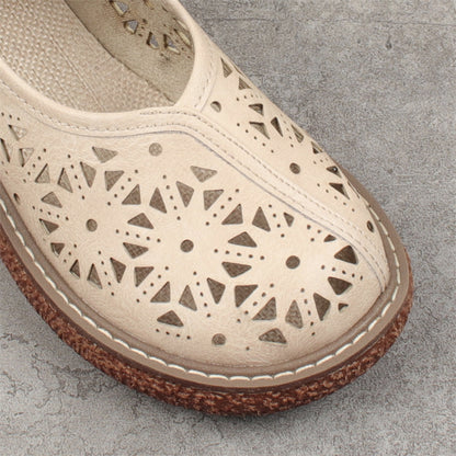 Women's Retro Hollow Round Toe High Top Sandals