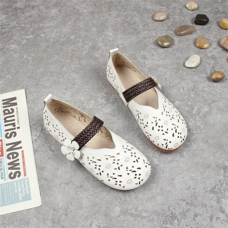 Women's Retro Flat Round Toe Strap Sandals
