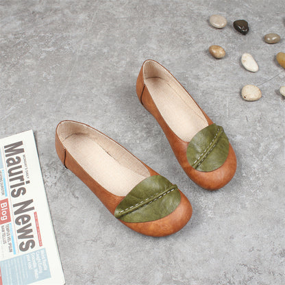Women's Retro Leaf Casual Round Toe Soft Shoes