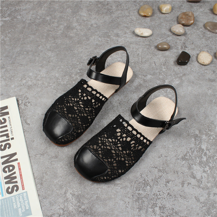 Women's Retro Lace Mesh Hollow Sandals