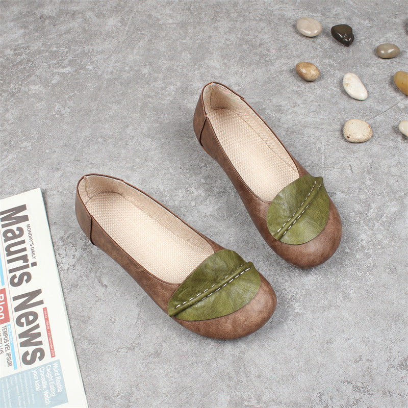 Women's Retro Leaf Casual Round Toe Soft Shoes
