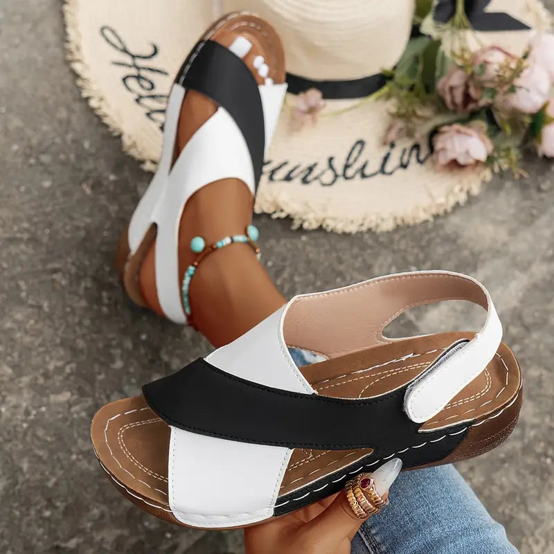 Women's Cross Strap Velcro Sandals