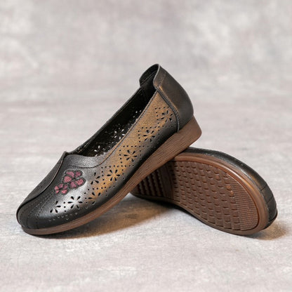 Summer Flat Non-slip Hollow Low-top Breathable Leather Sandals