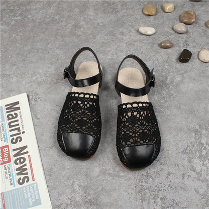 Women's Retro Lace Mesh Hollow Sandals