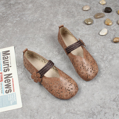 Women's Retro Flat Round Toe Strap Sandals