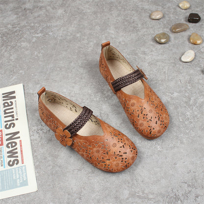 Women's Retro Flat Round Toe Strap Sandals
