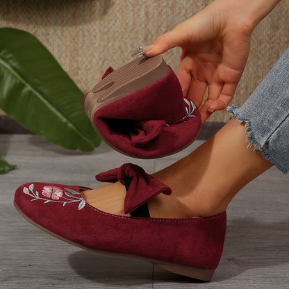 Women's Mary Jane Flats with Large Bow – Cute & Comfortable Everyday Shoes