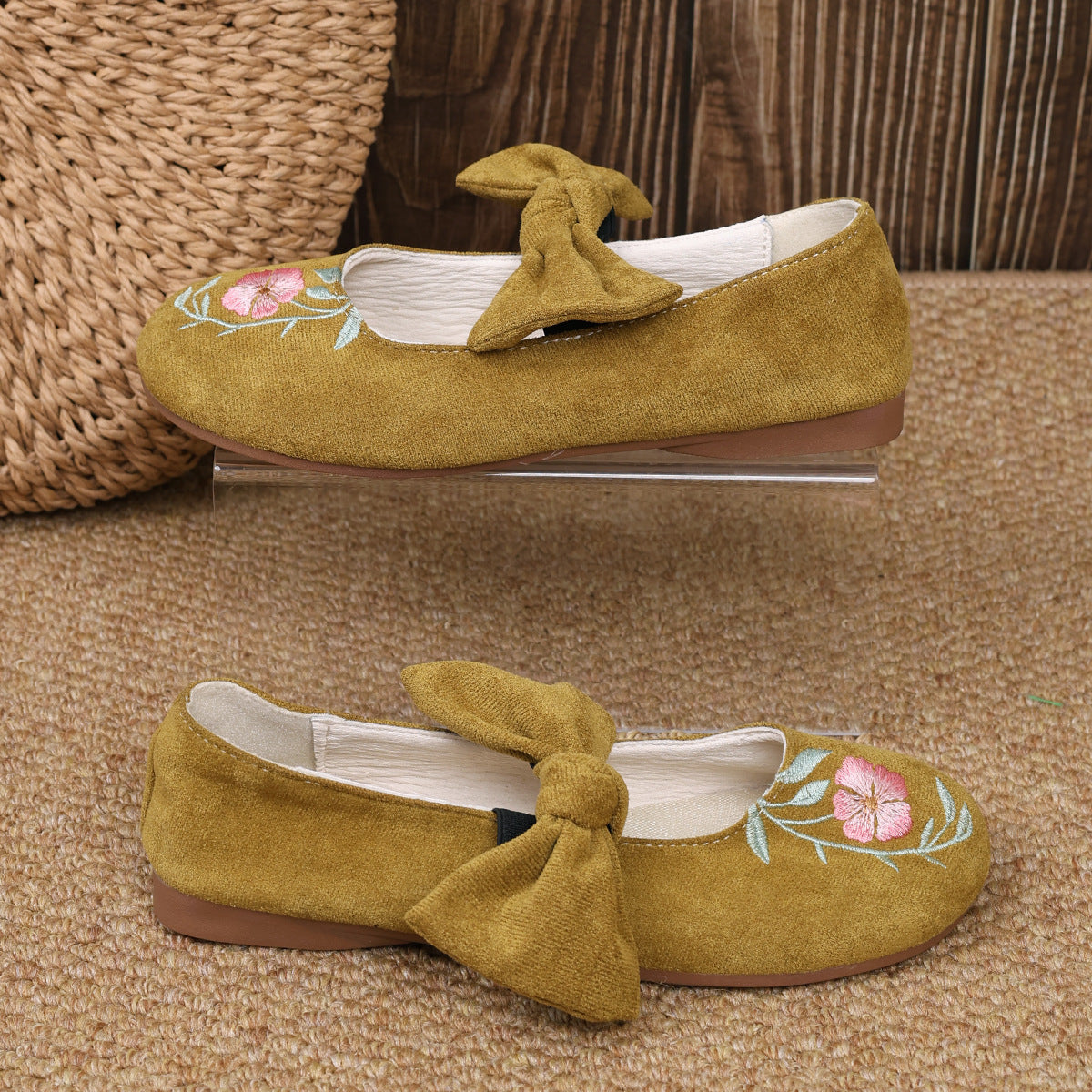 Women's Mary Jane Flats with Large Bow – Cute & Comfortable Everyday Shoes