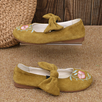 Women's Mary Jane Flats with Large Bow – Cute & Comfortable Everyday Shoes