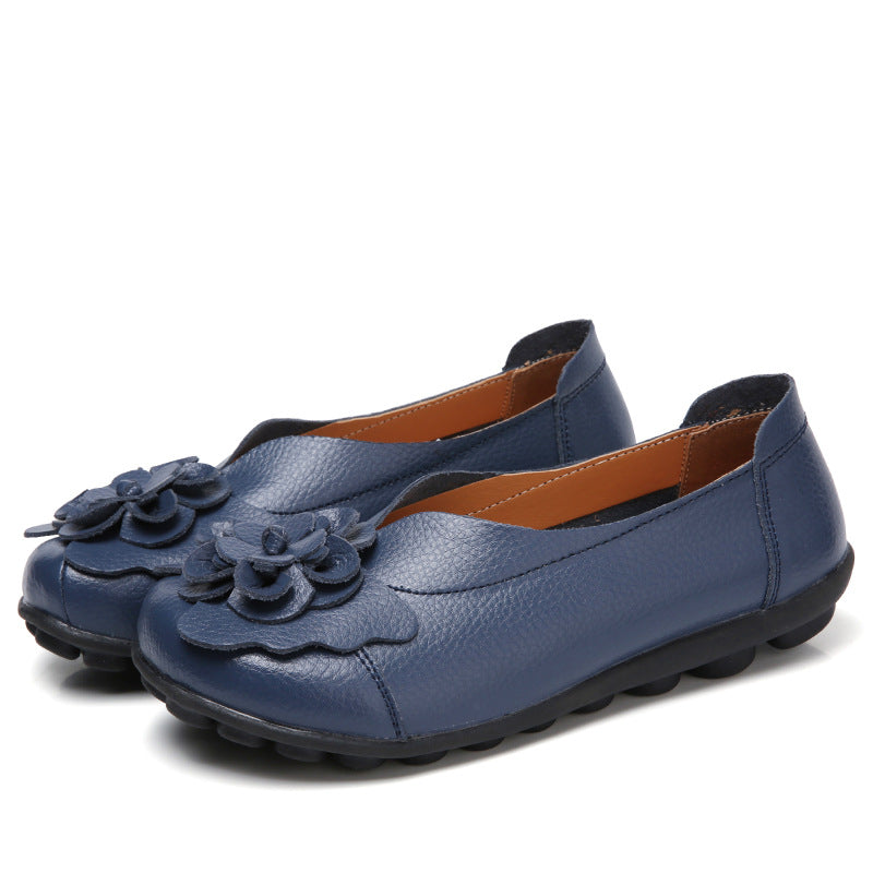 Women's Comfortable Leather Flat Shoes – Soft Sole & Everyday Support