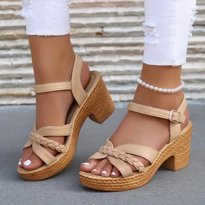CMF Women's Arch Support Wedge Sandals Chunky Platform Ankle Straps Casual Beach Sandals