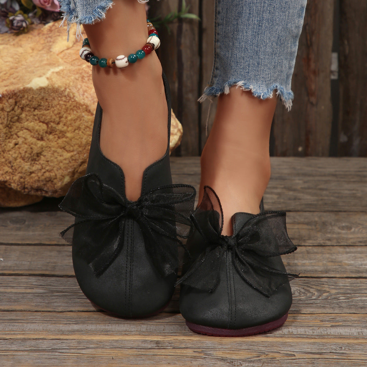 Women's Vintage Mary Jane Flats – 2026 New Round-Toe Soft Sole Shoes with Bow Detail