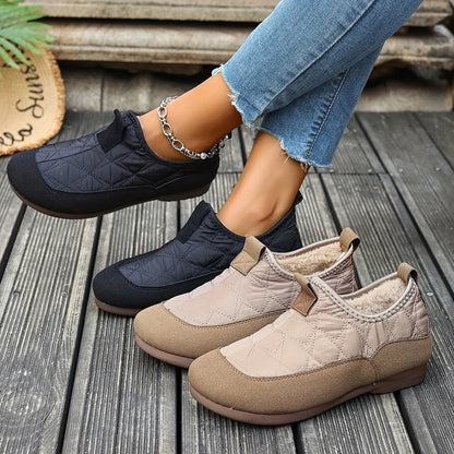 Winter Quilted Flats for Women – Soft, Cozy & Non-Slip Design