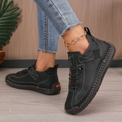 Women's Casual Solid Color Low-Top Sneakers, Outdoor Walking Shoes Suitable for Walking, Running, and Trekking