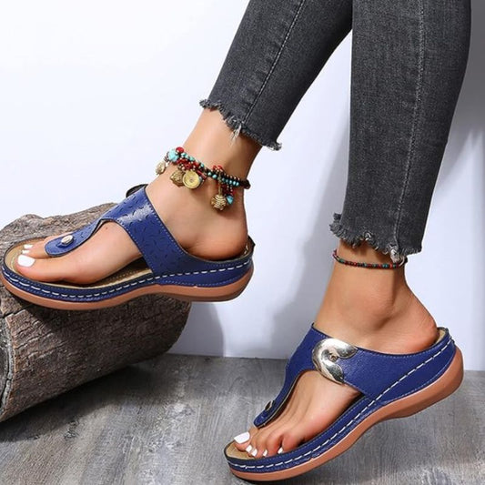 CMF Women Orthopedic Sandal Thick And Spongy Platform Light Vintage Summer Flip-flop
