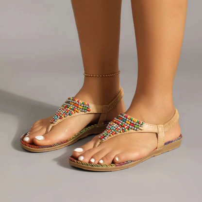 CMF Women Orthopedic Sandals Bohemian Clip Toe Summer Soft Bottom Beach Sandals