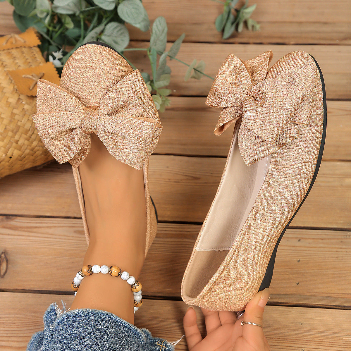 Women’s Bow Comfort Flats – Soft Elegant Slip-On Shoes