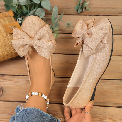 Women’s Bow Comfort Flats – Soft Elegant Slip-On Shoes