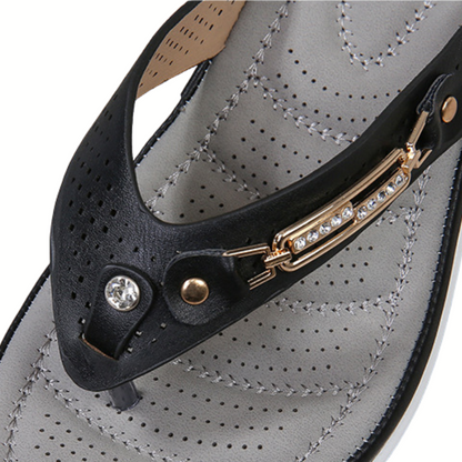 CMF Women Orthopedic Sandals Comfy Thong Wedge Beach Flip Flop