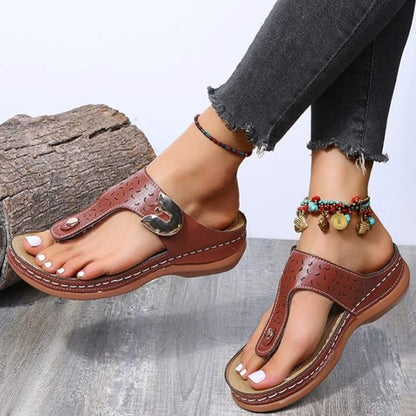 CMF Women Orthopedic Sandal Thick And Spongy Platform Light Vintage Summer Flip-flop