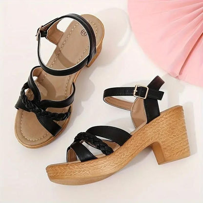 CMF Women's Arch Support Wedge Sandals Chunky Platform Ankle Straps Casual Beach Sandals