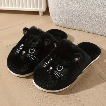 Women’s Warm Cat Slippers – Plush Indoor House Shoes with Non-Slip Sole & Cozy Lining