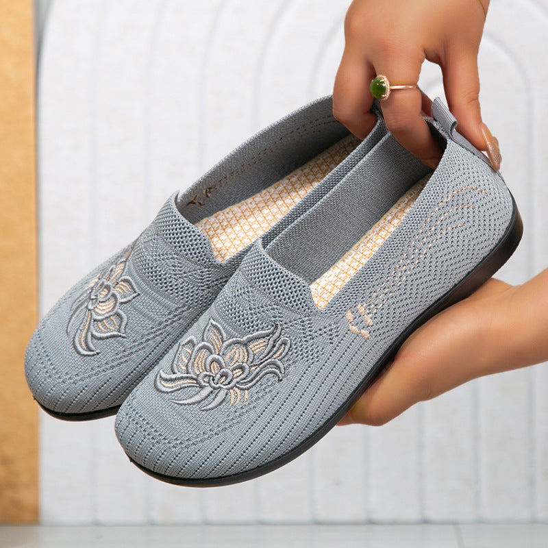 Women's Embroidered Floral Comfort Flat Shoes