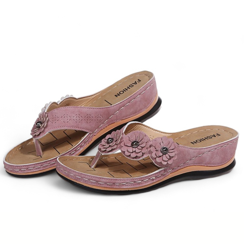 CMF Orthopedic Women Sandals Floral Breathable Thong-shaped Summer Beach Flip-flops