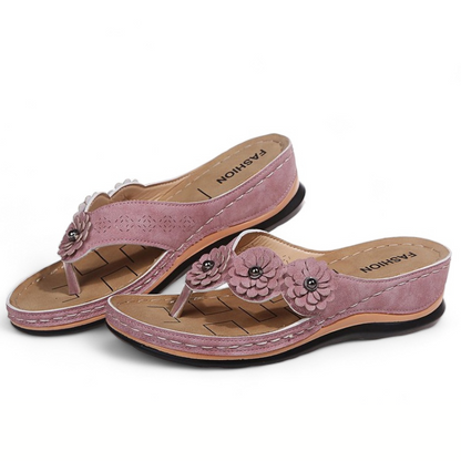 CMF Orthopedic Women Sandals Floral Breathable Thong-shaped Summer Beach Flip-flops