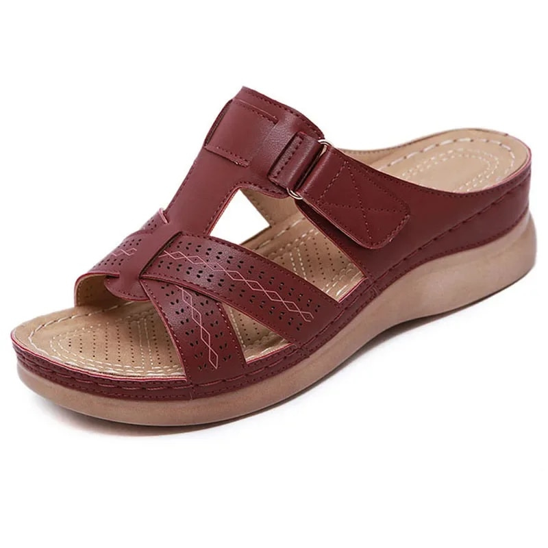 CMF Orthotic Women Wedge Sandals Comfy Open Toe Hollow out Retro Beach Sandals