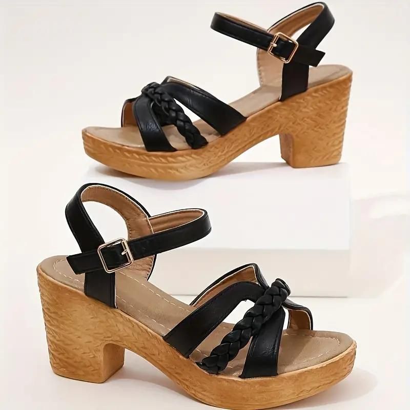 CMF Women's Arch Support Wedge Sandals Chunky Platform Ankle Straps Casual Beach Sandals