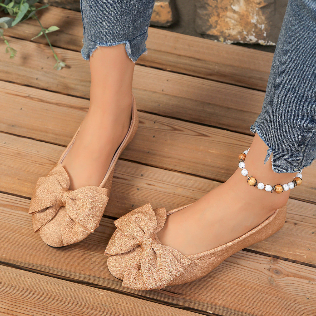 Women’s Bow Comfort Flats – Soft Elegant Slip-On Shoes