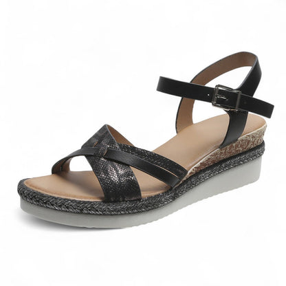 CMF Women Orthopedic Sandals Comfortable Arch Support Breathable Non-slip Dress Sandal Snake Print Summer