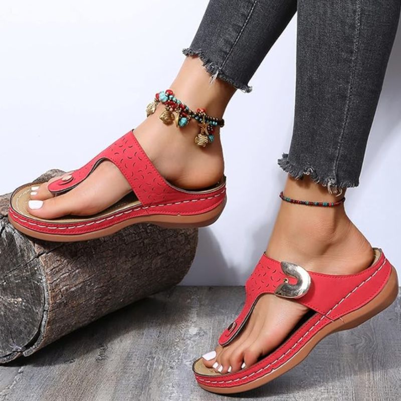 CMF Women Orthopedic Sandal Thick And Spongy Platform Light Vintage Summer Flip-flop