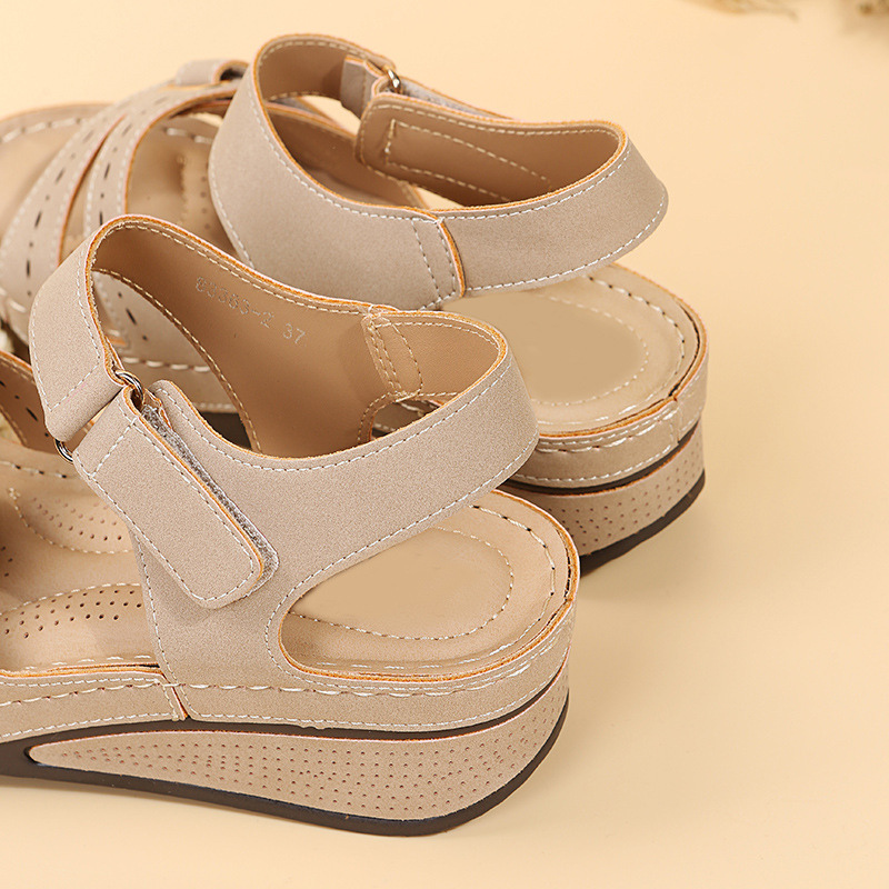 CMF Women Orthopedic Sandals Chic Retro Wedge Sandals Secure Buckle Comfort Sandals