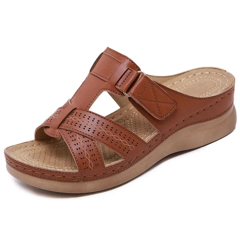 CMF Orthotic Women Wedge Sandals Comfy Open Toe Hollow out Retro Beach Sandals