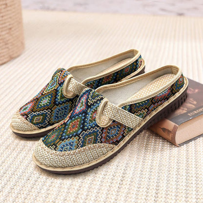 CMF Women Orthopedic Sandals Summer Paisley Flat Comfortable Retro Vintage Soft Muller