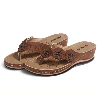 CMF Orthopedic Women Sandals Floral Breathable Thong-shaped Summer Beach Flip-flops