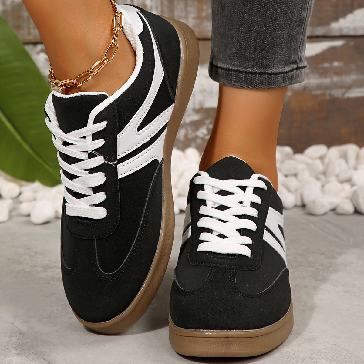 Women’s Vintage Casual Platform Sneakers – Comfortable Round Toe & Easy-to-Match Style