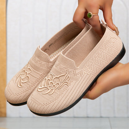 Women's Embroidered Floral Comfort Flat Shoes
